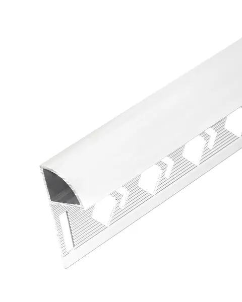 Quantité Limitée Profil d‘arrêt alu 8mm 1/4 rond fermé - Argent - L.2,50m MAT INTER
