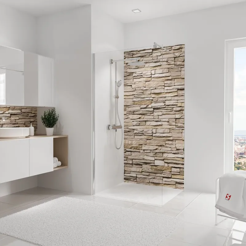 Usine Directe Panneau mural de douche 100x210 cm parement clair DécoDesign Décor - SCHULTE