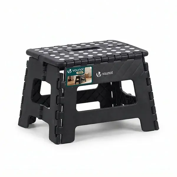 Tabouret pliant antiderapant 32x25x22 cm plastique noir VOUNOT Retour Gratuit