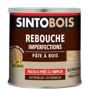 Prix Cassé Pâte à bois - rebouche imperfections - Chêne clair - 500g SINTO