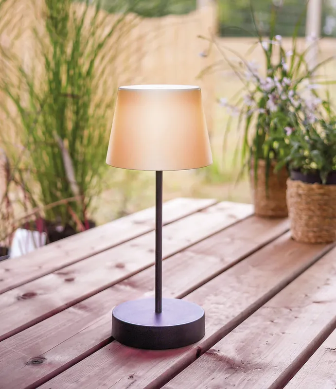 Produit De Marque Lampe à poser rechargeable LED Fionnie noir IP44 blanc chaud - TIBELEC
