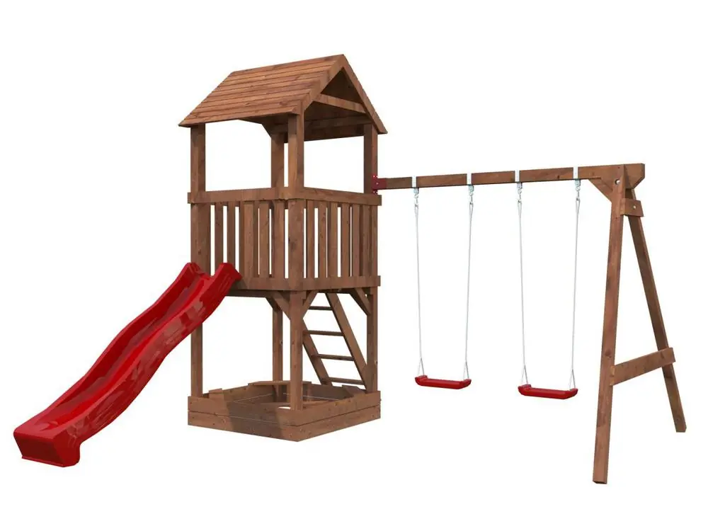 Aire de jeux Jesper 2 avec toboggan PALMAKO Solde