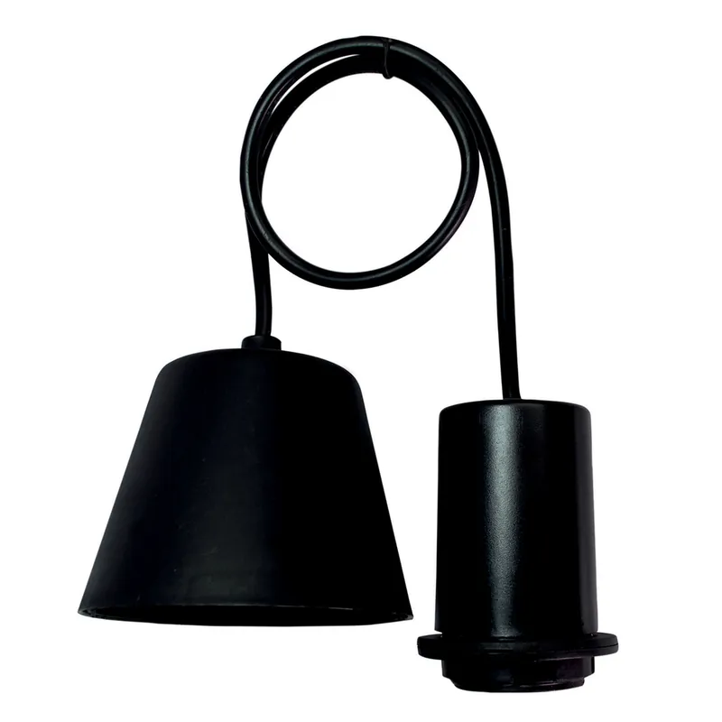 Monture plastique E27 pour suspension ou ampoule déco noir - TIBELEC Retour Gratuit