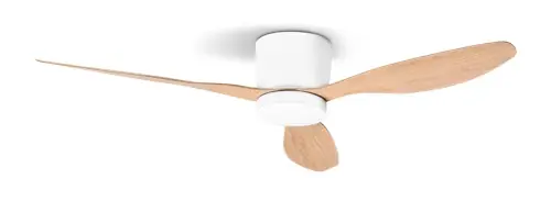 Ventilateur de plafond silencieux avec lumière LED + télécommande Blanc/bois Ø107cm - Eole ARLUX Expédié Aujourd'hui