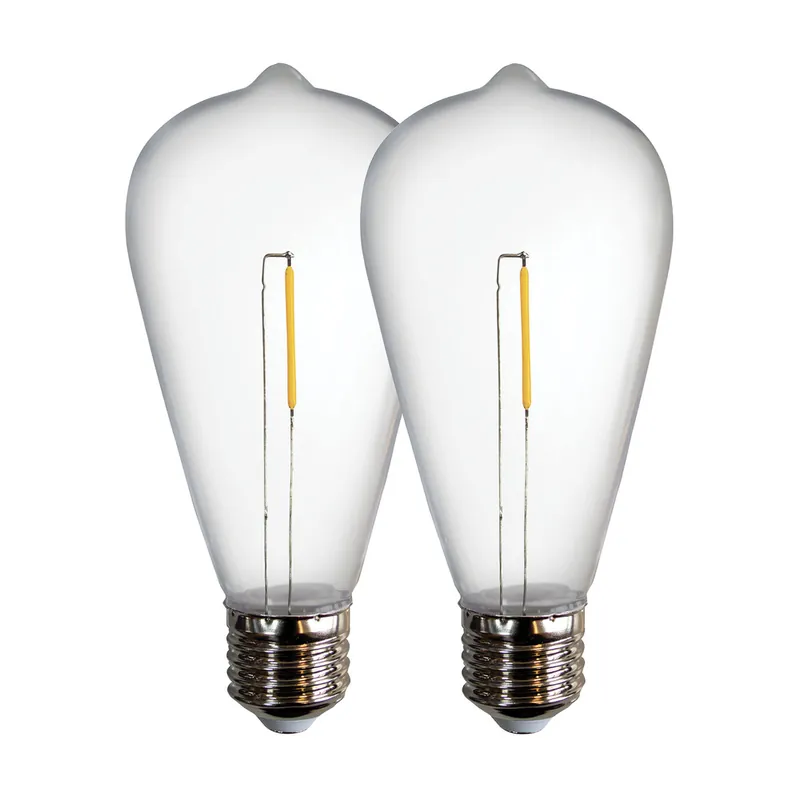Ampoules Edison pour guirlande LED E27 55 lumens blanc chaud par 2 - TIBELEC Prix Cassé