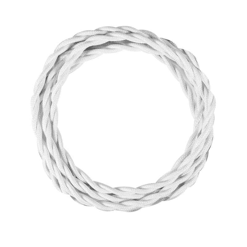 Câble électrique tissu torsadé blanc 3m - TIBELEC Commander Maintenant