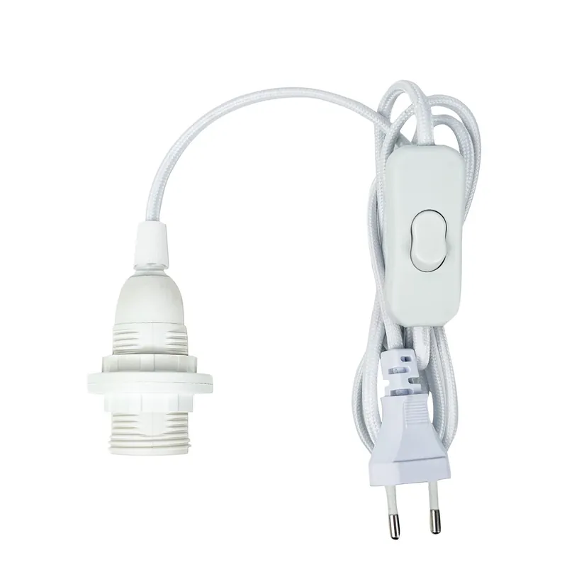 Kit douille E14 avec câble tissu et interrupteur blanc - TIBELEC Offre Du Jour