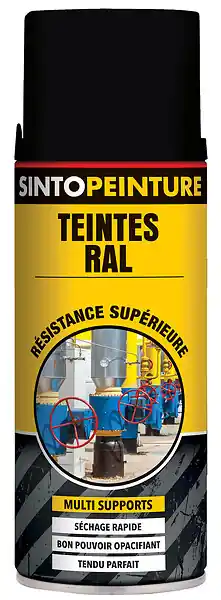 Aérosol noir billant RAL9005 400ml peinture de maintenance - SINTO - 920375 Prix Bas