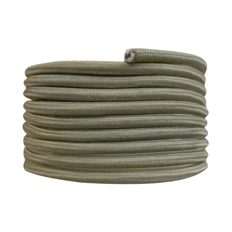Câble électrique tissu kaki 3m - TIBELEC Prix Réduit