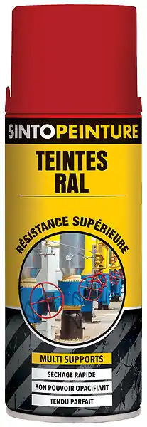 Prix Bas Aérosol rouge feu RAL3000 400ml peinture de maintenance - SINTO - 920250