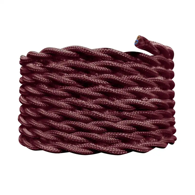 Livraison Express Câble électrique tissu torsadé rouge 3m -TIBELEC