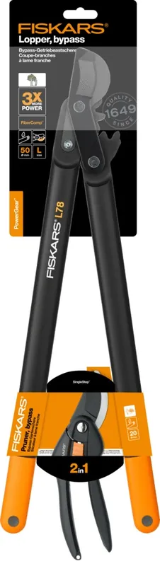 Coupe-Branches à crémaillère PowerGear L78 et sécateur Singlestep P26 FISKARS Commander Maintenant