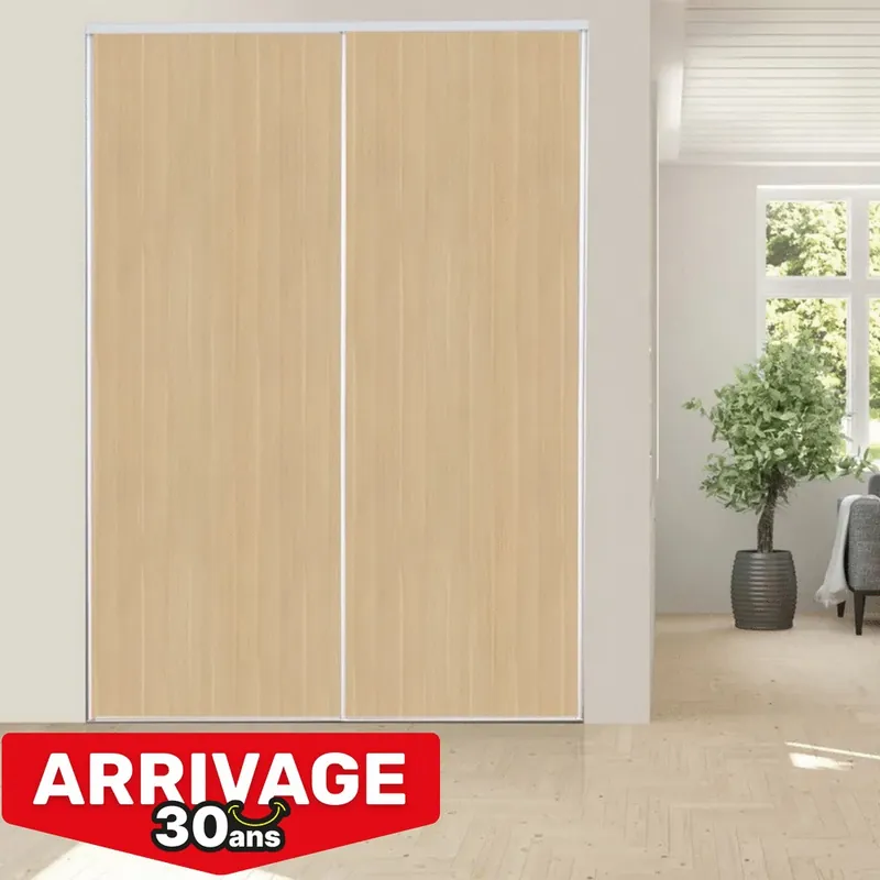 Portes de placard coulissantes chêne 2 vantaux H 2,50 m x L 1,80 m OPTIMUM Affaire À Saisir