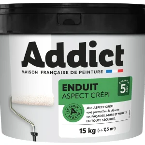 Produit De Marque Enduit extérieur aspect crépi gris 15 kg ADDICT