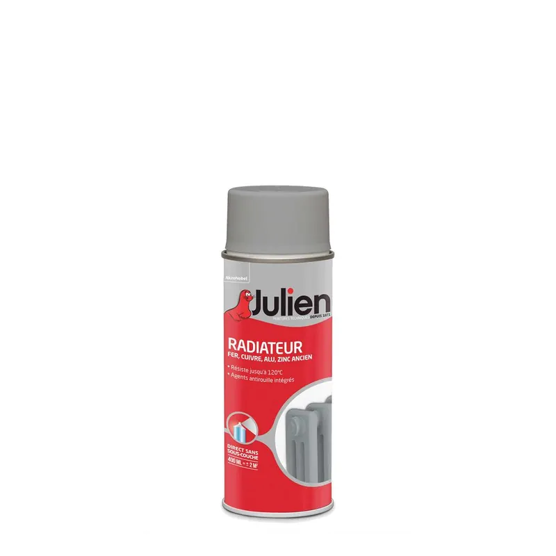 Peinture en aérosol spéciale radiateur titanium satin 400 ml JULIEN Prix Choc