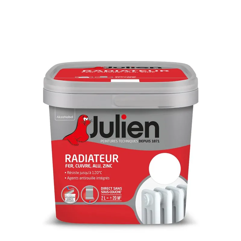 Peinture radiateur blanc mat 2L JULIEN Produit De Marque