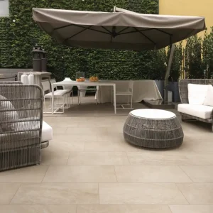 Carrelage sol extérieur effet pierre beige TK ép 8.20 mm 30 x 60,4 cm paquet de 1,45 m² IMSO Vente Directe