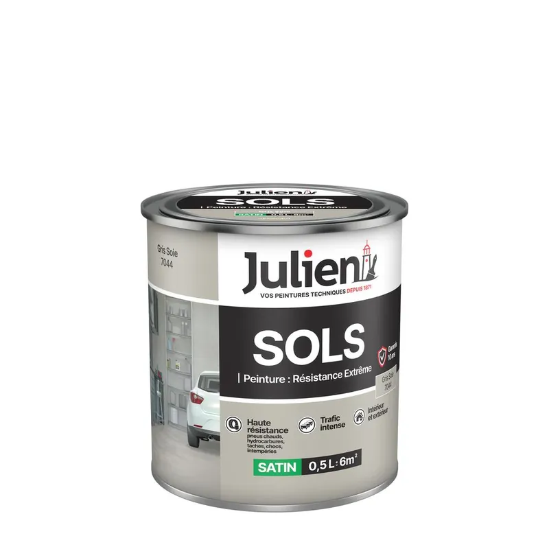Peinture sol extrême gris soie RAL 7044 0,5L JULIEN Commander Vite
