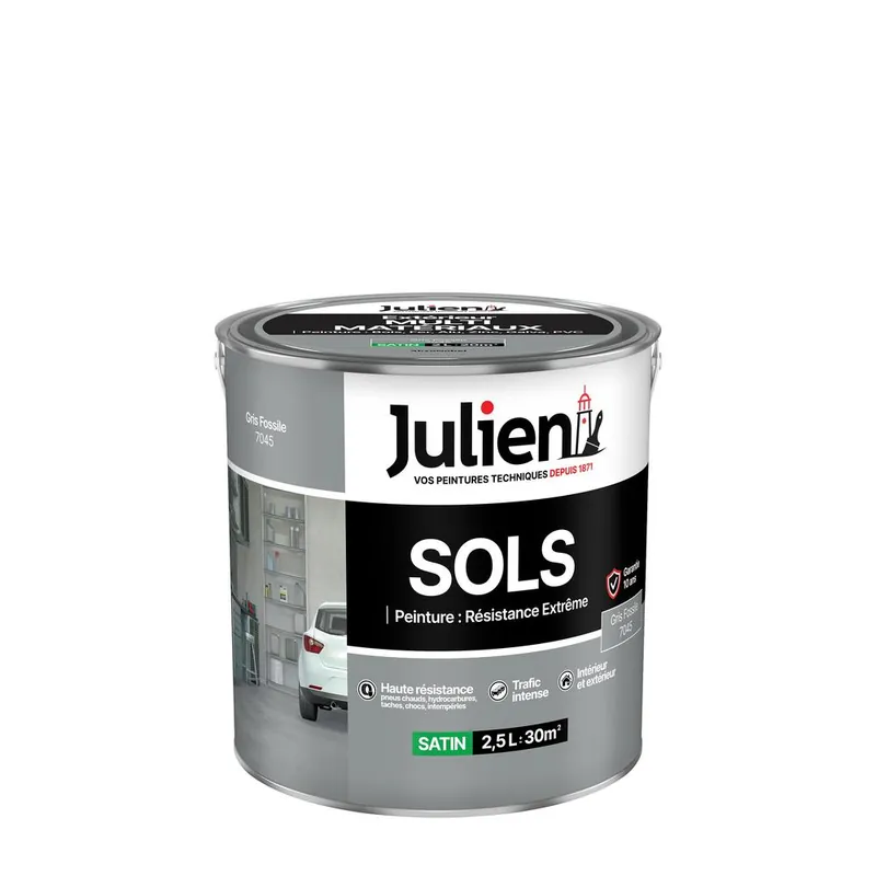 Peinture sol extrême gris fossile RAL 7045 2,5L JULIEN Expédition Rapide
