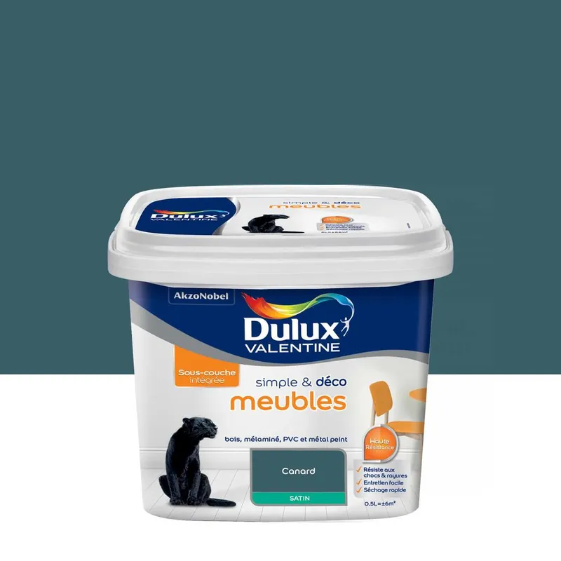 Prix Choc Peinture pour meubles simple & déco Canard Satin 0,5 L DULUX VALENTINE
