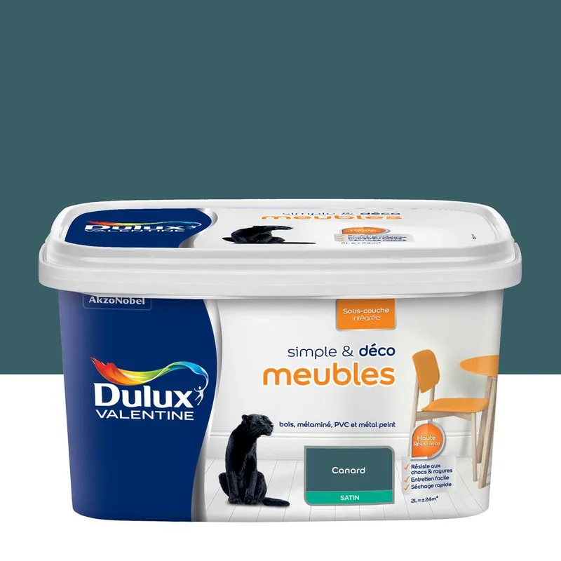 Offre Limitée Peinture pour meubles simple & déco Canard Satin 2 L DULUX VALENTINE