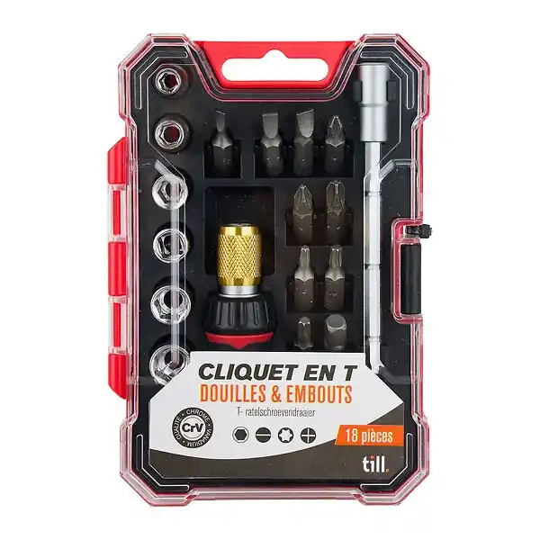 Coffret cliquet en T - 18 pièces TILL Acheter Direct