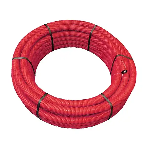 Remise Gaine polyéthylène annelée - Rouge - 25m - Diam.40mm JARDIBRIC