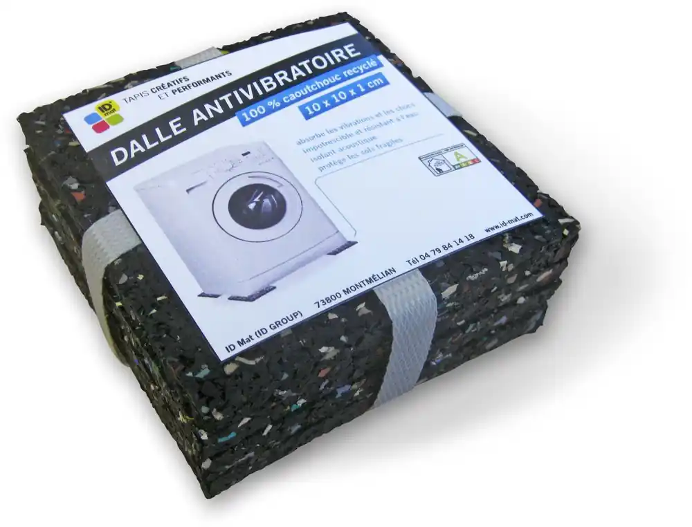 Prix Réduit Dalle anti-vibrations 100 x 100 mm épaisseur 10 mm par 4 ID HOME