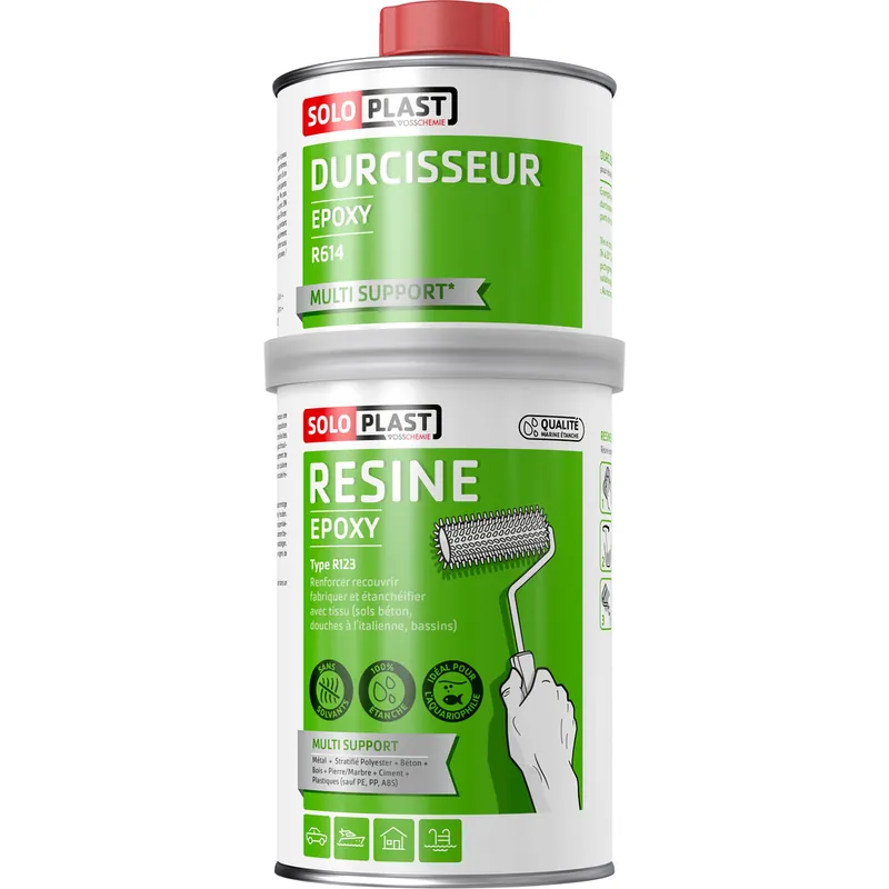 Résine époxy R123 + durcisseur R614 1kg SOLOPLAST Marque