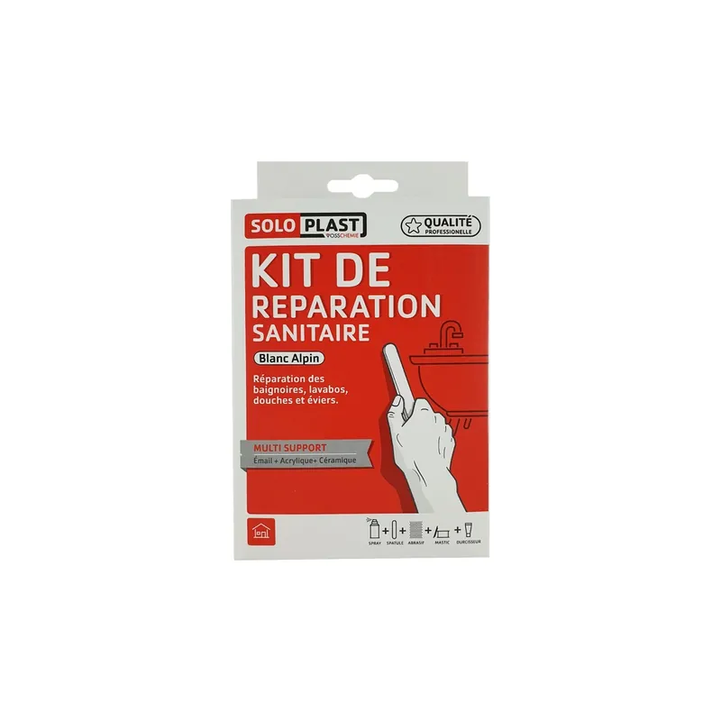 Seulement Aujourd'hui Kit de réparation sanitaire blanc alpin SOLOPLAST
