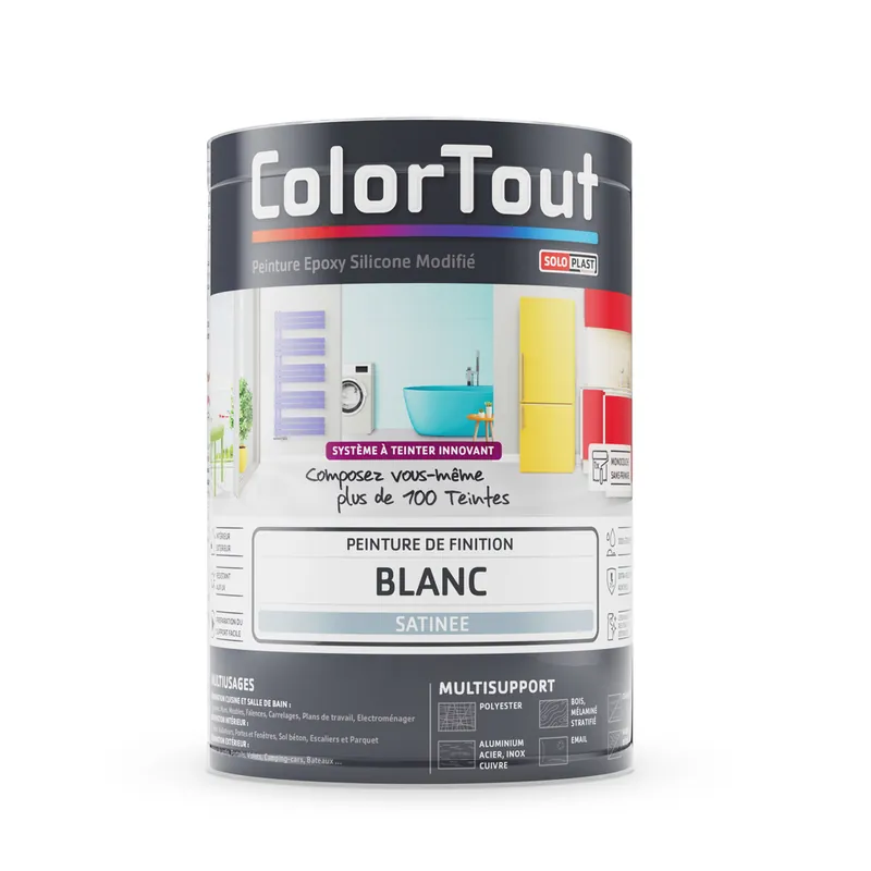 Seulement Aujourd'hui Peinture époxy blanc satiné 500 ml COLORTOUT