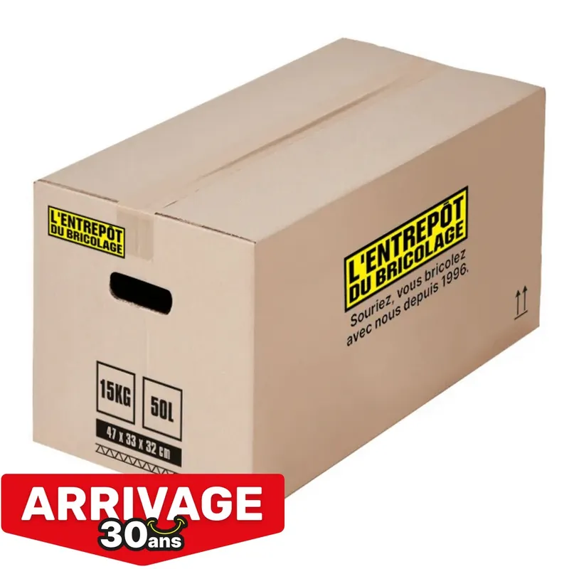 Carton de déménagement 50 L spécial 30 ans PACK AND MOVE Seulement Aujourd'hui