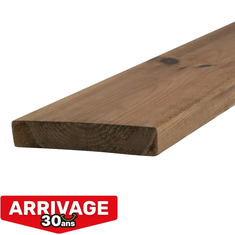 Commander Maintenant Lame de terrasse pin lisse traitée autoclave classe 4 marron - 27 x 145 x 3600 mm - HENRY TIMBER