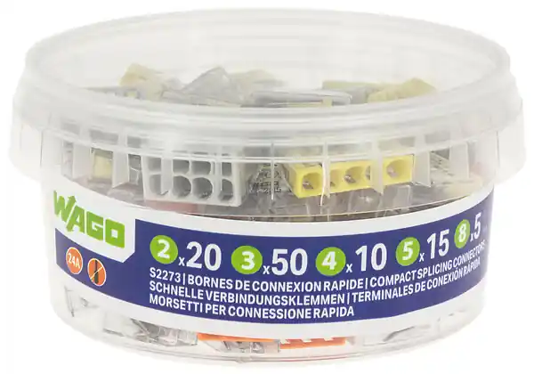 WAGO Pot de 100 bornes de connexion automatique S2273 2,3,4,5 et 8 entrées Top Vente