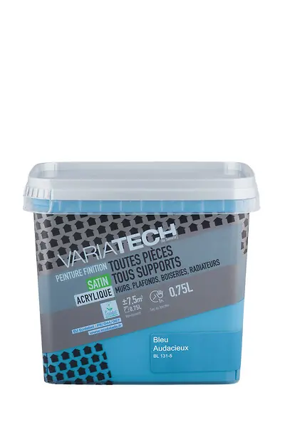 Peinture multi-supports satinée bleu audacieux 0.75L VARIATECH Prix Promo