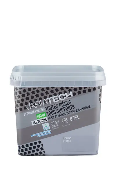 Achat Immédiat Peinture multi-supports satin - Gris souris - 0,75L VARIATECH