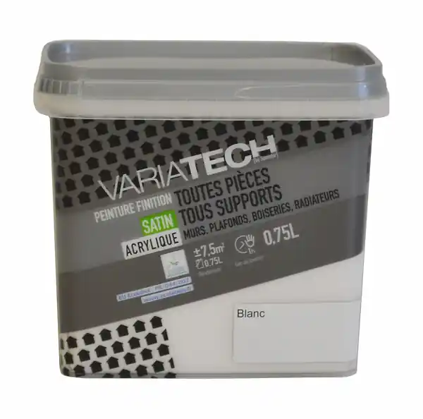 Certifié Peinture multi-supports satin blanc - 0,75L VARIATECH