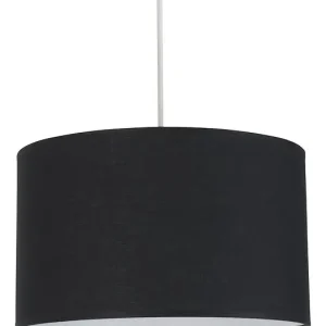 Suspension cylindrique en coton - Noire - Douille E27 COREP Marque