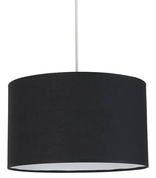 Suspension cylindrique en coton - Noire - Douille E27 COREP Marque
