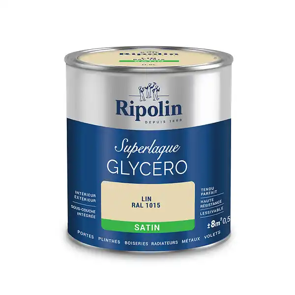 Laque glycéro satinée Lin 0,5L RIPOLIN Seulement Aujourd'hui