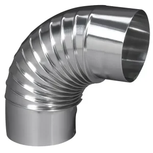 Certifié Coude équerre 90° plissé aluminium D97mm - TOLERIE GENERALE - 392970 TEN