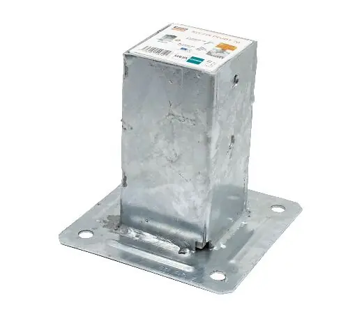 Pied poteau jardin 90x90/ platine + fixa SIMPSON STRONGT-TIE Expédié Aujourd'hui