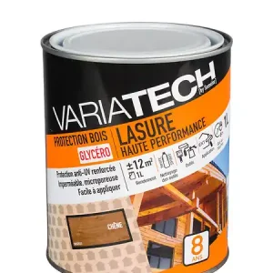 Lasure haute performance - Bois extérieurs - Chêne - 1L VARIATECH Offre Exclusive