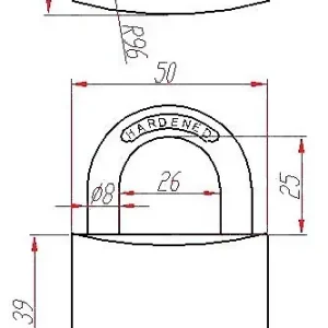 Remise Cadenas standard laiton UNO 50mm s‘entrouvrant anse en U - HERACLES - I-CAD50MV