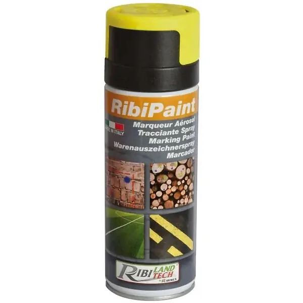 Bombe de peinture de marquage Ribimex 400 ml Jaune Fluo RIBITECH RIBILAND Satisfait Ou Remboursé