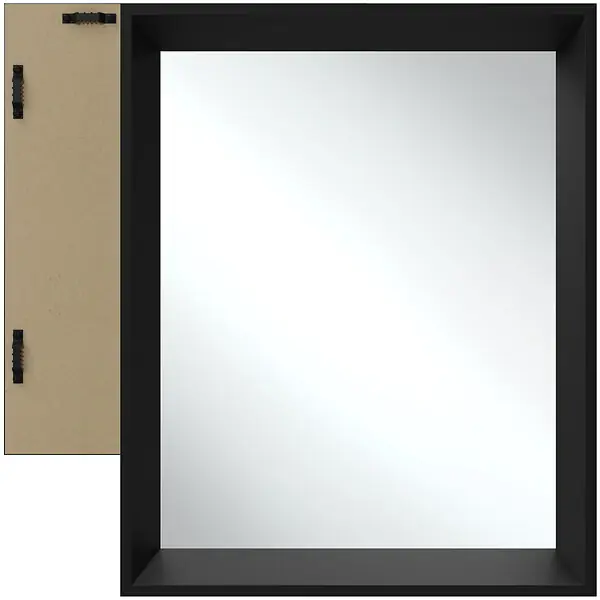 Acheter Direct Miroir mural rectangulaire ELINA avec cadre en plastique noir TECTAKE