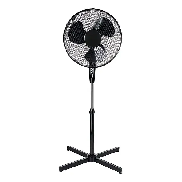 Ventilateur sur pied - 40 cm - Noir - 50W Jusqu'à Épuisement Des Stocks