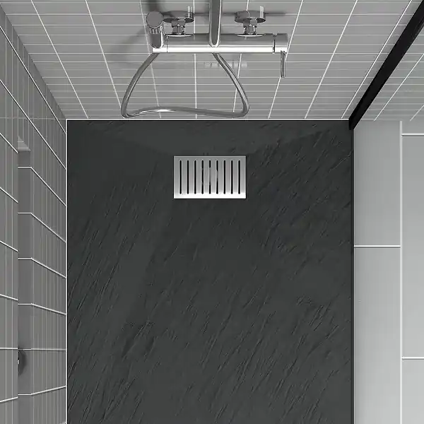 Grille rainurée en inox pour receveur - 20.15x12.3x0.55cm - ROCK 2 GRID LINE AURLANE Vente Directe