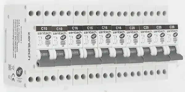 Disjoncteurs 2x10a + 4x16a + 4x20a - Lot 10 ZENITECH Promotion