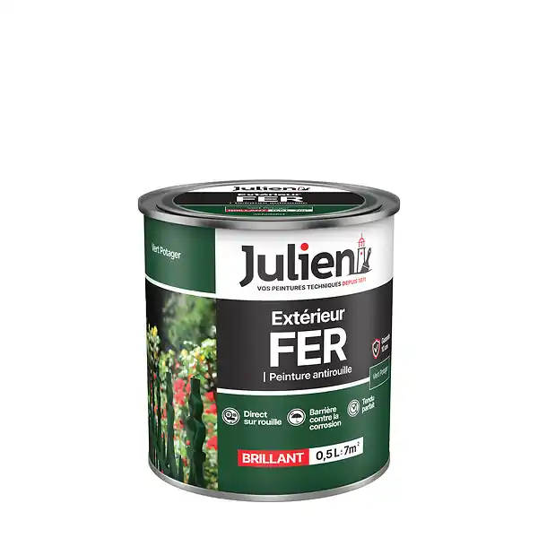 Peinture antirouille fer extérieur - Vert Potager - 0.5L JULIEN Acheter En Ligne